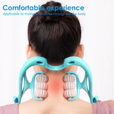 6-Wheel Neck & Spine Massager Deep Tissue Cervical Massager for Neck, Back & Shoulder Pain Relief Multifunctional Manual Massage Tool