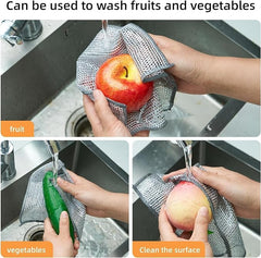 Dish washing Cleaning cloth l Wire Dish washing Rugs for Wet and Dry l