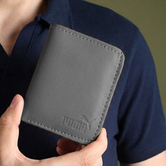 Fashion Slim PU Wallet Card Holder for Men & Women Compact Cash & Card Purse with ID Window - Black