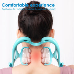 6-Wheel Neck & Spine Massager  Deep Tissue Cervical Massager for Neck, Back & Shoulder Pain Relief  Multifunctional Manual Massage Tool