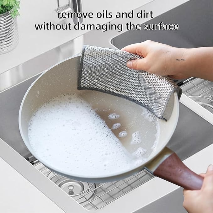 Dish washing Cleaning cloth l Wire Dish washing Rugs for Wet and Dry l