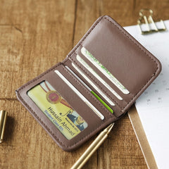 Fashion Slim PU Wallet Card Holder for Men & Women  Compact Cash & Card Purse with ID Window - Black