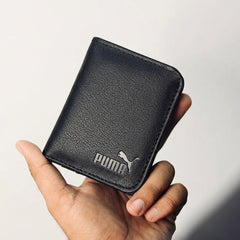 Fashion Slim PU Wallet Card Holder for Men & Women  Compact Cash & Card Purse with ID Window - Black