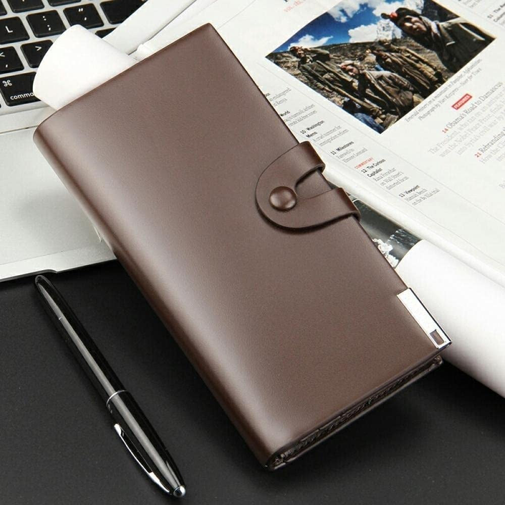 Premium Men's Long Wallet with Mobile Pocket  10 Card Slots  Cash Pocket  Button Closure  - Black
