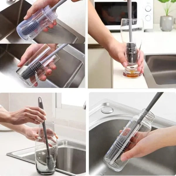 Silicone Feeder Bottle Brush Glass Brush