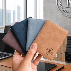 Trending M-Design RFID Wallet  Compact PU Card Holder with Coin Pocket for Men & Women - Black