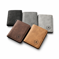 Trending M-Design RFID Wallet  Compact PU Card Holder with Coin Pocket for Men & Women - Black